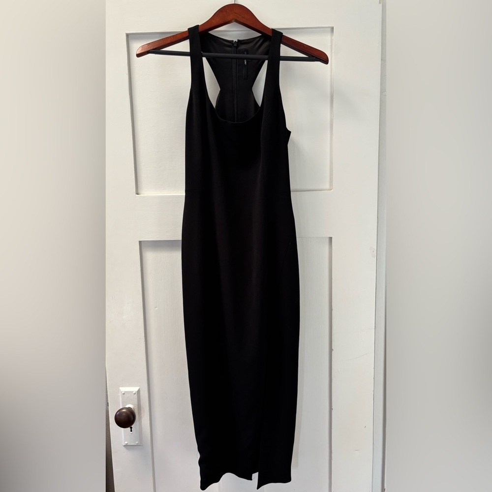 JAYGODFREY Black Sheath Midi Dress with Slit - Picture 4 of 6